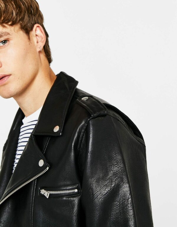 Faux Leather Biker Jacket - Image 4