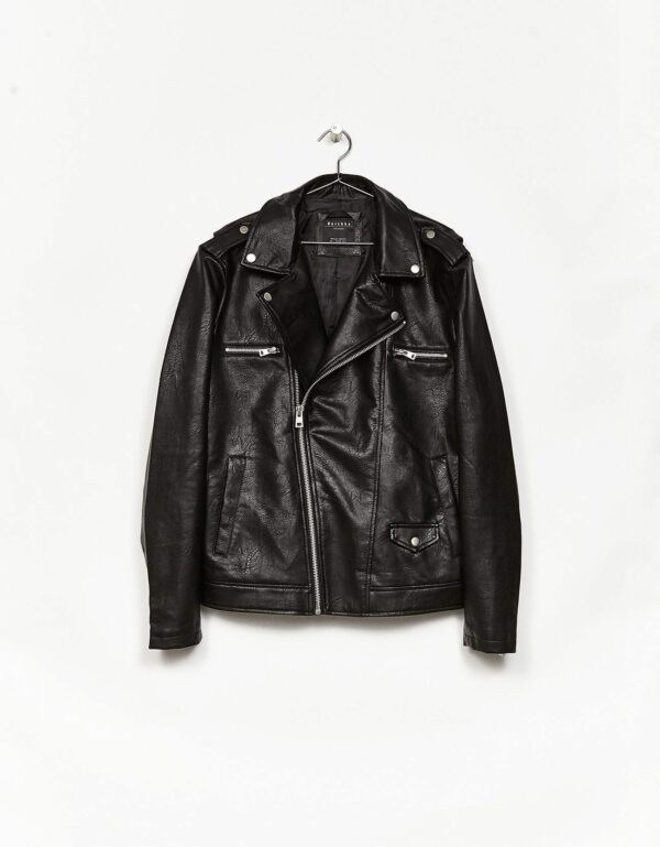 Faux Leather Biker Jacket - Image 2