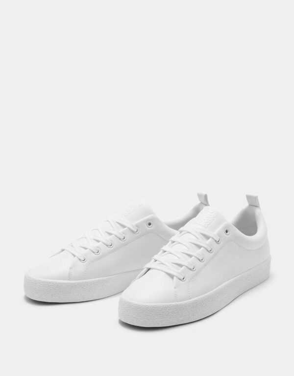 White Textured Sneakers - Image 3