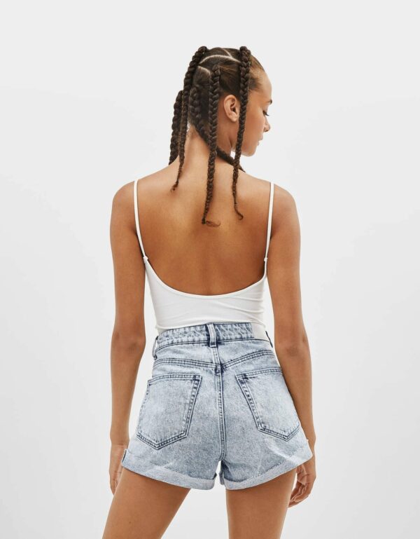 Tie-up Denim Shorts - Image 3