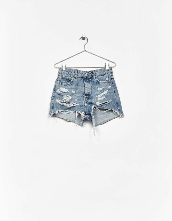 High Waist Denim Shorts - Image 2