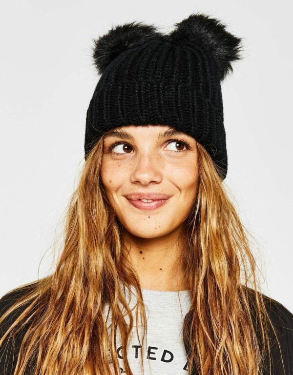 Beanie With Pompoms - Image 2