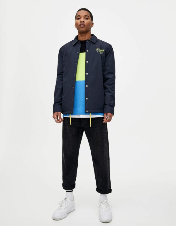 Colour Block Hoodie With Front Print - Image 3