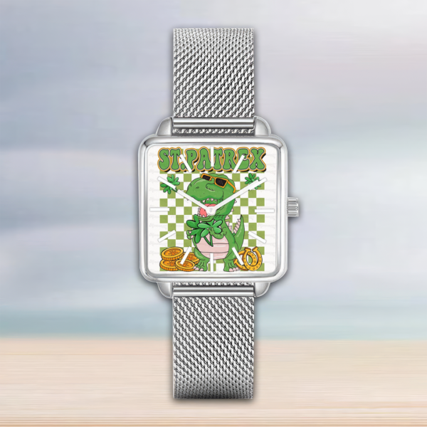 Happy Funny St Patricks Day Dinosaurs Lover Hand Wash Watch - Image 3